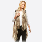 Wholesale soft touch buffalo check vest fringes One fits most Acrylic