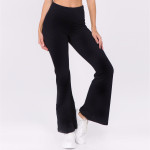 Wholesale women s Active Solid Color Rise Flare Yoga Athletic Pants o rise waist