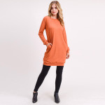 Wholesale women s Sweater Tunic Dress PACK o Long sleeves banded cuffs o Crew ne
