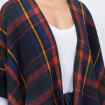 Wholesale do everything Love Brand Plaid Print Kimono Fringe Tassels One fits mo