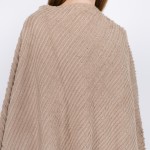 Wholesale do everything Love brand solid color faux fur ribbed knit poncho One f