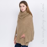 Wholesale do everything Love brand solid color marled woven turtleneck poncho si