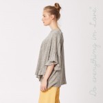 Wholesale do everything Love brand solid color short sleeve ruffle trim poncho O