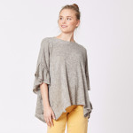 Wholesale do everything Love brand solid color short sleeve ruffle trim poncho O
