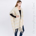 Wholesale do everything Love Brand Plaid Print Kimono Fringe Tassels One fits mo