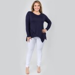 Wholesale women s Plus Lightweight Long Sleeve Asymmetrical Top PACK o Long slee