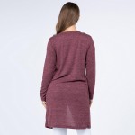 Wholesale solid color thin knit cardigan pocket details Long sleeves open front