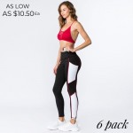Wholesale rise color block athletic leggings side pocket detail o rise waistban