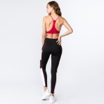 Wholesale rise color block athletic leggings side pocket detail o rise waistban
