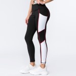Wholesale rise color block athletic leggings side pocket detail o rise waistban