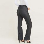 Wholesale mid rise pull flare jeggings front back pocket details o Pull elastici