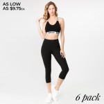 Wholesale women s Active Solid Color Rise Buttery Soft Capri Leggings o rise wai