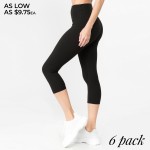Wholesale women s Active Solid Color Rise Buttery Soft Capri Leggings o rise wai