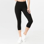 Wholesale women s Active Solid Color Rise Buttery Soft Capri Leggings o rise wai