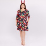 Wholesale women s plus Christmas nutcracker print Line dress pocket details o sl