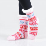 Wholesale women s Assorted Christmas Print Sherpa Lined Slipper Socks Pack o Sno