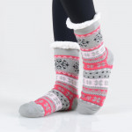 Wholesale women s Assorted Christmas Print Sherpa Lined Slipper Socks Pack o Sno