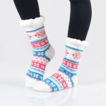 Wholesale women s Assorted Christmas Print Sherpa Lined Slipper Socks Pack o Sno