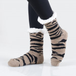 Wholesale women s Assorted Tiger Stripe Sherpa Socks Pack o Tiger striped patter