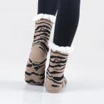 Wholesale women s Assorted Tiger Stripe Sherpa Socks Pack o Tiger striped patter