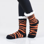 Wholesale women s Assorted Tiger Stripe Sherpa Socks Pack o Tiger striped patter