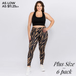 Wholesale women s mid rise tiger striped athletic leggings o Mid rise waistband