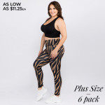 Wholesale women s mid rise tiger striped athletic leggings o Mid rise waistband