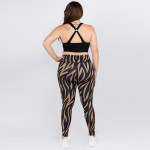 Wholesale women s mid rise tiger striped athletic leggings o Mid rise waistband