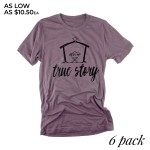 Wholesale true Story Christmas Graphic Tee Printed Bella Canvas Brand Tee Color