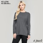 Wholesale women s comfy solid color long sleeve cut out back top o Long sleeves