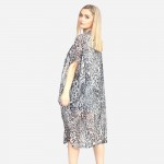 Wholesale women s Lightweight Grey Leopard Print Maxi Kimono One fits most L Pol