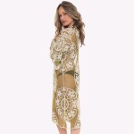 Wholesale women s mesh floral lace maxi kimono One fits most L Viscose