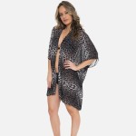 Wholesale women s Lightweight Leopard Print Kimono One fits most L Polyester