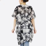 Wholesale women s lightweight black marble tie dye kimono One fits most L Polyes