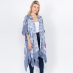 Wholesale women s Lightweight Tie Dye Frayed Kimono One fits most L Viscose