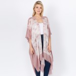 Wholesale women s Lightweight Tie Dye Frayed Kimono One fits most L Viscose