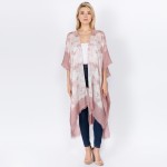 Wholesale women s Lightweight Tie Dye Frayed Kimono One fits most L Viscose