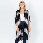 Wholesale women s Lightweight Tie Dye Sheer Stripe Kimono Side Slit Details One