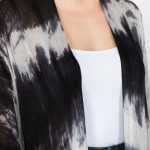 Wholesale women s Lightweight Tie Dye Sheer Stripe Kimono Side Slit Details One