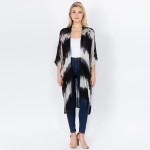 Wholesale women s Lightweight Tie Dye Sheer Stripe Kimono Side Slit Details One