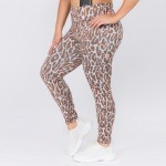 Wholesale women s Active XL Leopard Print Workout Leggings o rise elasticized wa