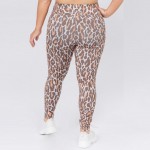 Wholesale women s Active XL Leopard Print Workout Leggings o rise elasticized wa