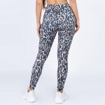 Wholesale women s Active Leopard Print Workout Leggings o rise elasticized waist
