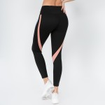 Wholesale women s Active Curved Stripe Workout Leggings o rise elasticized waist
