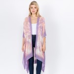 Wholesale women s Lightweight Abstract Tie Dye Kimono One fits most L Viscose
