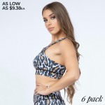 Wholesale women s Active Leopard Print Sports Bra o neckline o Leopard print o R