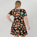 Wholesale women s Plus short sleeve citrus print dress pockets o Short sleeves o