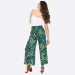 Wholesale women s Leopard Print Palazzo Pants Elastic Waistband S M Inseam L Vis