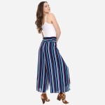 Wholesale women s Red White Blue Stripe Palazzo Pants Elastic Waistband S M Inse