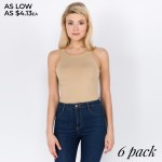 Wholesale women s Mix Brand Solid Seamless Tank Top Bodysuit Pack Crotch Button